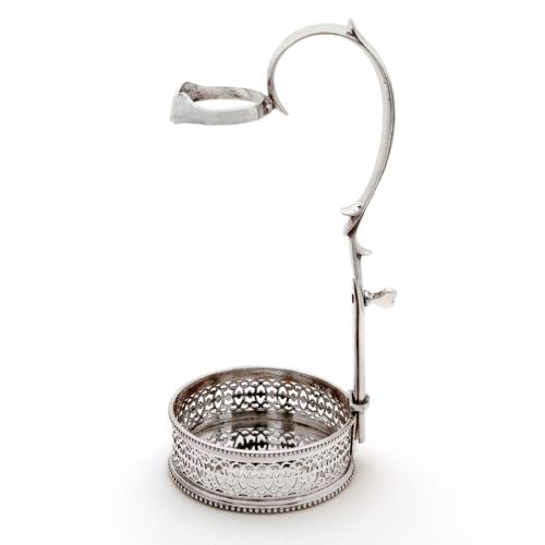 silver plated champagne or wine bottle holder - CATEGORY: ANTIQUE SILVER - DATED 1900