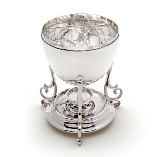 VICTORIAN SILVER PLATED EGG BOILER WITH CHICKEN SHAPED FINIAL - ADDITIONAL PHOTO 1