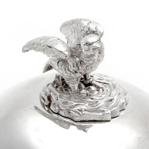 VICTORIAN SILVER PLATED EGG BOILER WITH CHICKEN SHAPED FINIAL - ADDITIONAL PHOTO 4