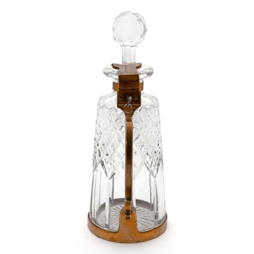ANTIQUE BETJEMANNS PATENT LOCKING CUT GLASS DECANTER - ADDITIONAL PHOTO 3