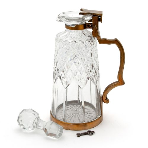 ANTIQUE BETJEMANNS PATENT LOCKING CUT GLASS DECANTER - ADDITIONAL PHOTO 4