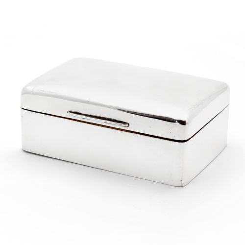 simple style harrods silver cedar lined cigarette or cigar box - CATEGORY: ANTIQUE SILVER - DATED 1910