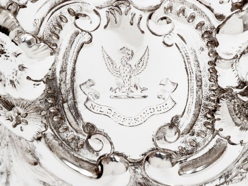 ELKINGTON CO SILVER PLATED TROPHY CUP EMBOSSED WITH SCROLLS AND FOLIAGE WITH SCROLL HANDLES - ADDITIONAL PHOTO 2