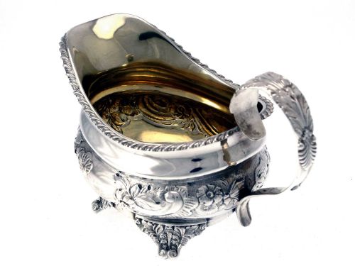 ANTIQUE GEORGE IV SILVER OVAL CREAM JUG - ADDITIONAL PHOTO 2