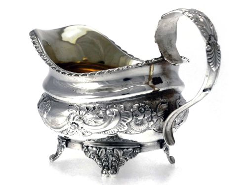ANTIQUE GEORGE IV SILVER OVAL CREAM JUG - ADDITIONAL PHOTO 4