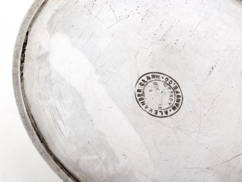 PLAIN EDWARDIAN SILVER CHRISTENING MUG WITH SCROLL HANDLE - ADDITIONAL PHOTO 5