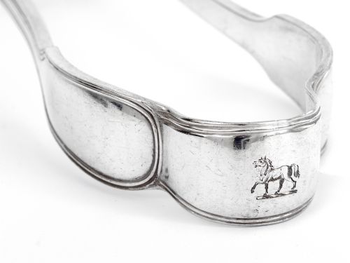 FIDDLE AND THREAD STYLE SILVER PLATED ASPARAGUS TONGS - ADDITIONAL PHOTO 2