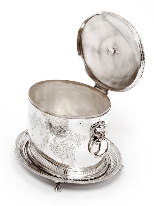ANTIQUE HORACE WOODWARD CO SILVER PLATED BISCUIT OR TRINKET BOX - ADDITIONAL PHOTO 2