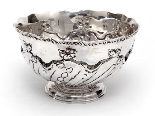 edwardian thomas bradbury son silver rose bowl - CATEGORY: ANTIQUE SILVER - DATED EDWARDIAN