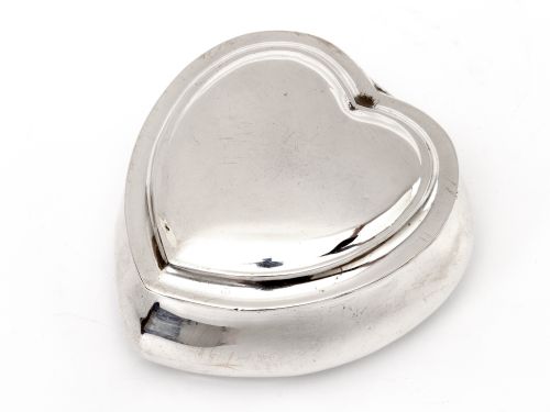 edwardian silver heart shaped trinket jewellery box - CATEGORY: ANTIQUE SILVER - DATED EDWARDIAN
