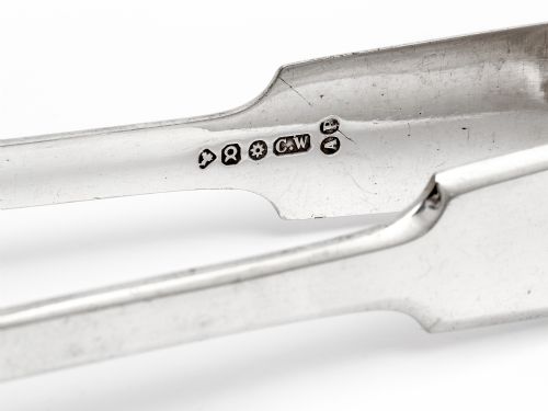 SILVER PLATED ASPARAGUS TONGS WITH PIERCED RECTANGULAR BLADES - ADDITIONAL PHOTO 4