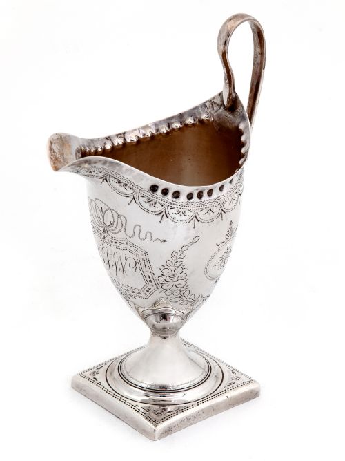 PETER AND ANN BATEMAN HELMET SHAPED SILVER CREAMER JUG - ADDITIONAL PHOTO 1