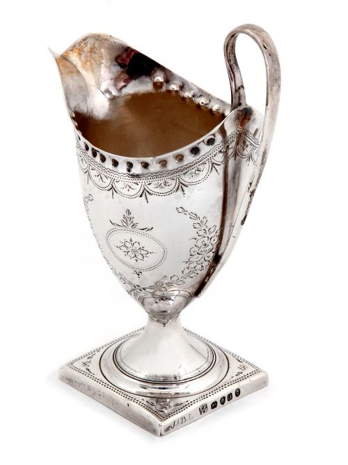 PETER AND ANN BATEMAN HELMET SHAPED SILVER CREAMER JUG - ADDITIONAL PHOTO 2