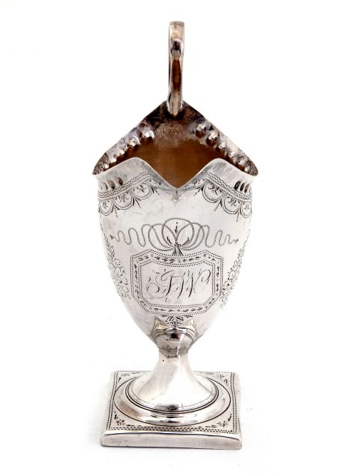 PETER AND ANN BATEMAN HELMET SHAPED SILVER CREAMER JUG - ADDITIONAL PHOTO 4
