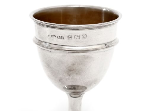 SILVER THREE PIECE CHRISTENING SET IN A PLAIN SIMPLE DESIGN - ADDITIONAL PHOTO 3