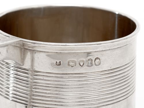 VICTORIAN SILVER CHRISTENING MUG WITH A REEDED BANDED PLAIN BODY - ADDITIONAL PHOTO 3