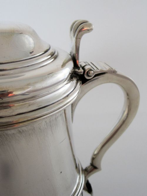HANDSOME GEORGE II STYLE SILVER LIDDED TANKARD - ADDITIONAL PHOTO 2