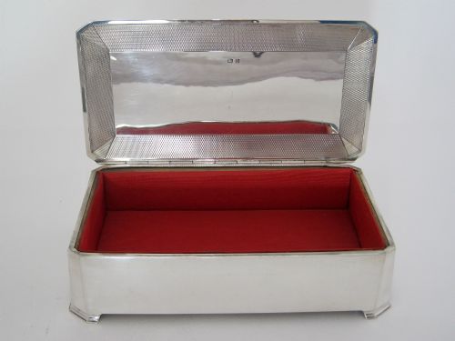 ART DECO STYLE MAPPIN WEBB SILVER TABLE CIGAR OR TRINKET BOX - ADDITIONAL PHOTO 3