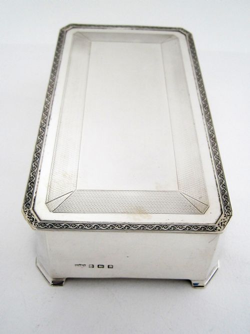 ART DECO STYLE MAPPIN WEBB SILVER TABLE CIGAR OR TRINKET BOX - ADDITIONAL PHOTO 5