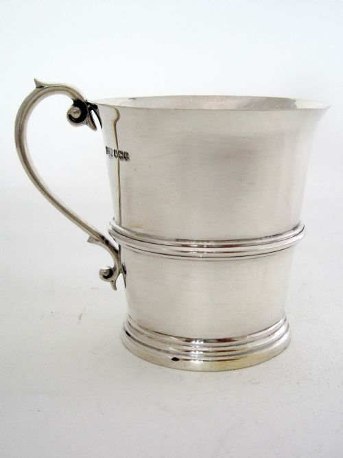 stylish asprey silver christening mug - CATEGORY: ANTIQUE SILVER - DATED 1920