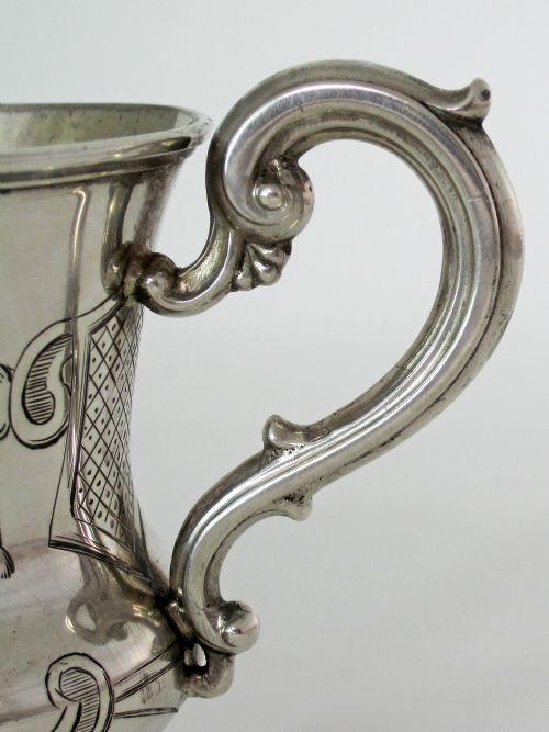 EARLY VICTORIAN SILVER CAMPANA SHAPED CHRISTENING MUG - ADDITIONAL PHOTO 2