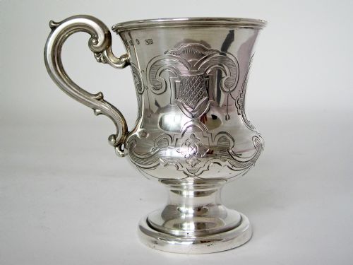 EARLY VICTORIAN SILVER CAMPANA SHAPED CHRISTENING MUG - ADDITIONAL PHOTO 6