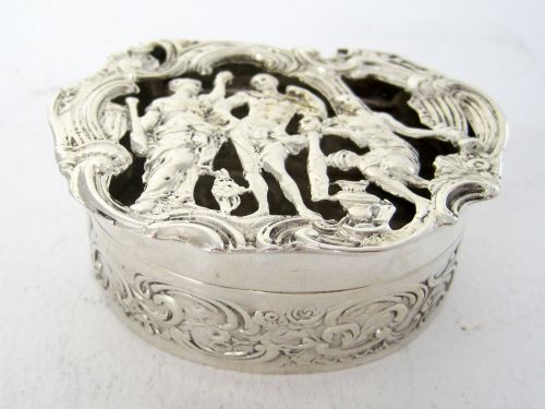 edwardian william comyns silver jewellery or pot pourri box - CATEGORY: ANTIQUE BOXES - DATED 1900