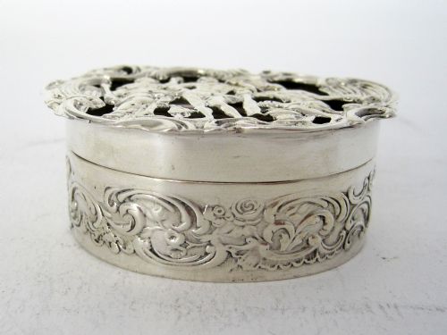 EDWARDIAN WILLIAM COMYNS SILVER JEWELLERY OR POT POURRI BOX - ADDITIONAL PHOTO 1