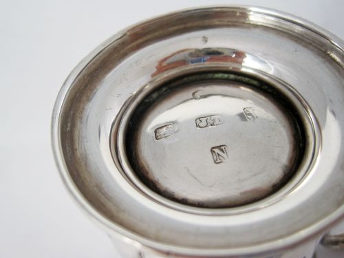 VICTORIAN SILVER CHILDS CHRISTENING MUG WITH A CAST FLORAL HANDLE - ADDITIONAL PHOTO 4