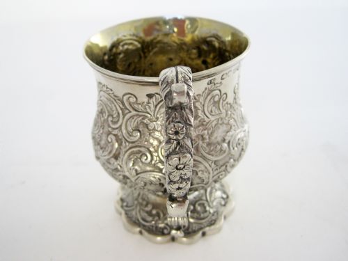 ORNATE GEORGIAN CAMPANA SHAPED SILVER CHRISTENING MUG - ADDITIONAL PHOTO 4