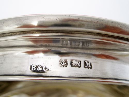 SILVER AND PINK ENAMEL DRESSING TABLE JAR WITH A MIRROR UNDER THE LID - ADDITIONAL PHOTO 4