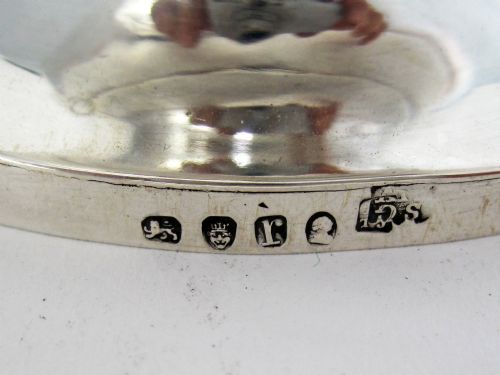GEORGE III OVAL SILVER SUGAR BASKET WITH BRISTOL BLUE GLASS LINER - ADDITIONAL PHOTO 5