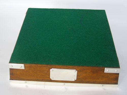 STYLISH OAK AND SILVER PLATED SQUARE CUTLERY CONTAINER - ADDITIONAL PHOTO 4