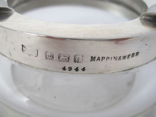 MAPPIN WEBB SILVER AND CLEAR GLASS CIRCULAR ASH TRAY - ADDITIONAL PHOTO 1