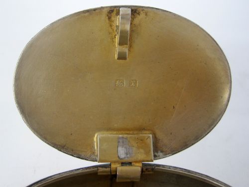 COMPLETELY PLAIN PEBBLE SHAPED SILVER TOBACCO BOX - ADDITIONAL PHOTO 4