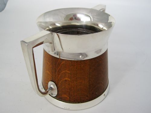 VICTORIAN OAK AND SILVER PLATED TROPHY FLOWER OR FOOD CONTAINER - ADDITIONAL PHOTO 4