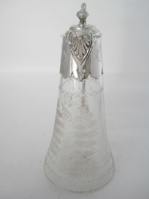 VICTORIAN SILVER PLATED CLARET JUG WITH CAST FLUTED SPOUT AND AN UNUSUAL STYLISED HANDLE - ADDITIONAL PHOTO 3