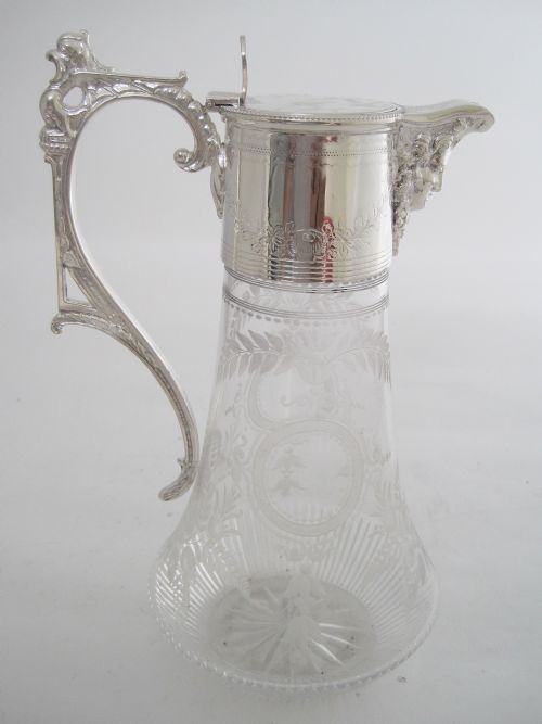 victorian benetfink co silver plated claret jug - CATEGORY: ANTIQUE SILVER - DATED 1890