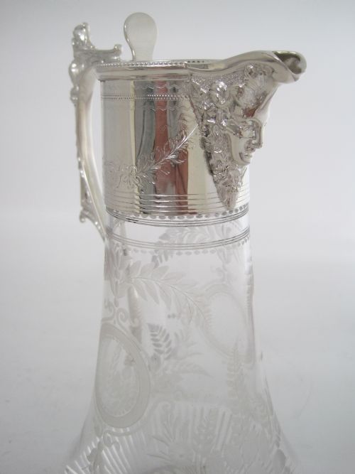 VICTORIAN BENETFINK CO SILVER PLATED CLARET JUG - ADDITIONAL PHOTO 2
