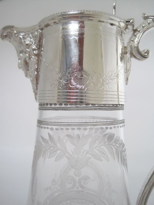 VICTORIAN BENETFINK CO SILVER PLATED CLARET JUG - ADDITIONAL PHOTO 7