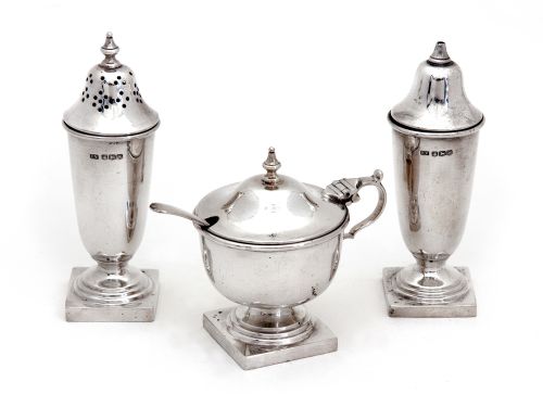BOXED FOUR PIECE SILVER CONDIMENT SET - ADDITIONAL PHOTO 1