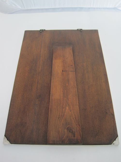LARGE EDWARDIAN RECTANGULAR SILVER PHOTO PICTURE FRAME WITH OAK EASEL BACK - ADDITIONAL PHOTO 5