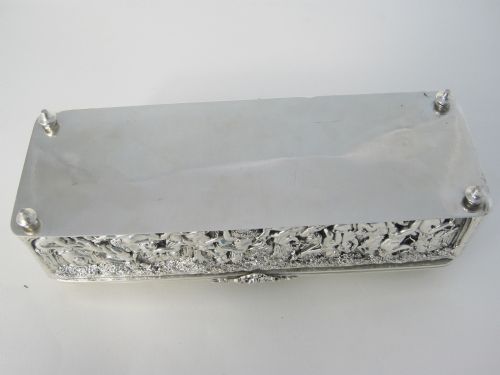 DECORATIVE ELECTROTYPE RECTANGULAR SILVER PLATED JEWELLERY OR TRINKET BOX - ADDITIONAL PHOTO 5
