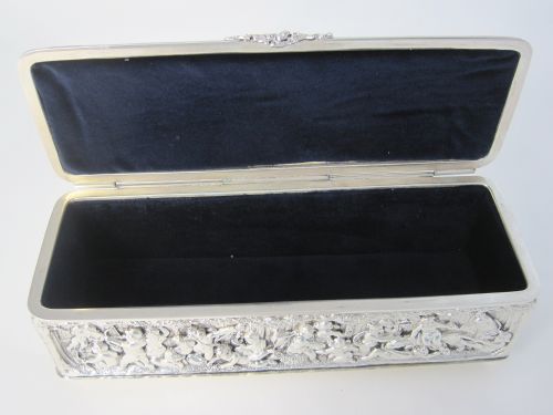 DECORATIVE ELECTROTYPE RECTANGULAR SILVER PLATED JEWELLERY OR TRINKET BOX - ADDITIONAL PHOTO 6