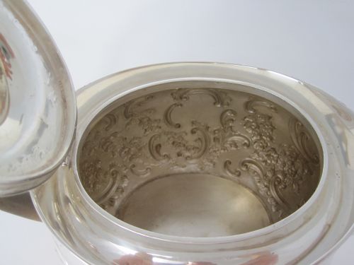 PRETTY EDWARDIAN SILVER TEA POT IN AN OVAL BOAT SHAPE - ADDITIONAL PHOTO 6
