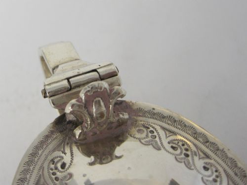 VICTORIAN SILVER MUSTARD WITH BRISTOL BLUE GLASS LINER - ADDITIONAL PHOTO 2