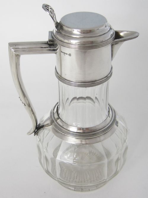smart william hutton and co victorian silver plated claret jug - CATEGORY: ANTIQUE SILVER - DATED 1890