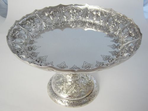 late victorian walker hall silver plated comport or tazza - CATEGORY: ANTIQUE SILVER - DATED 1890