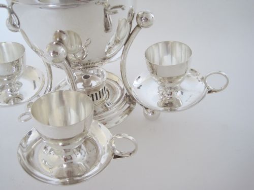 VICTORIAN SILVER PLATED EGG SHAPED EGG BOILER WITH SWING HANDLE - ADDITIONAL PHOTO 1