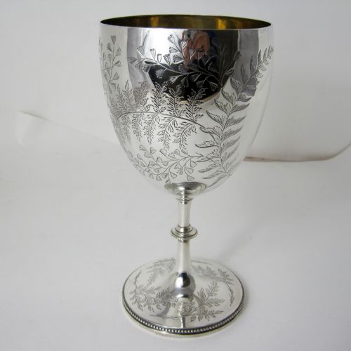 IMPRESSIVE LARGE VICTORIAN SILVER GOBLET OR TROPHY CUP - ADDITIONAL PHOTO 1